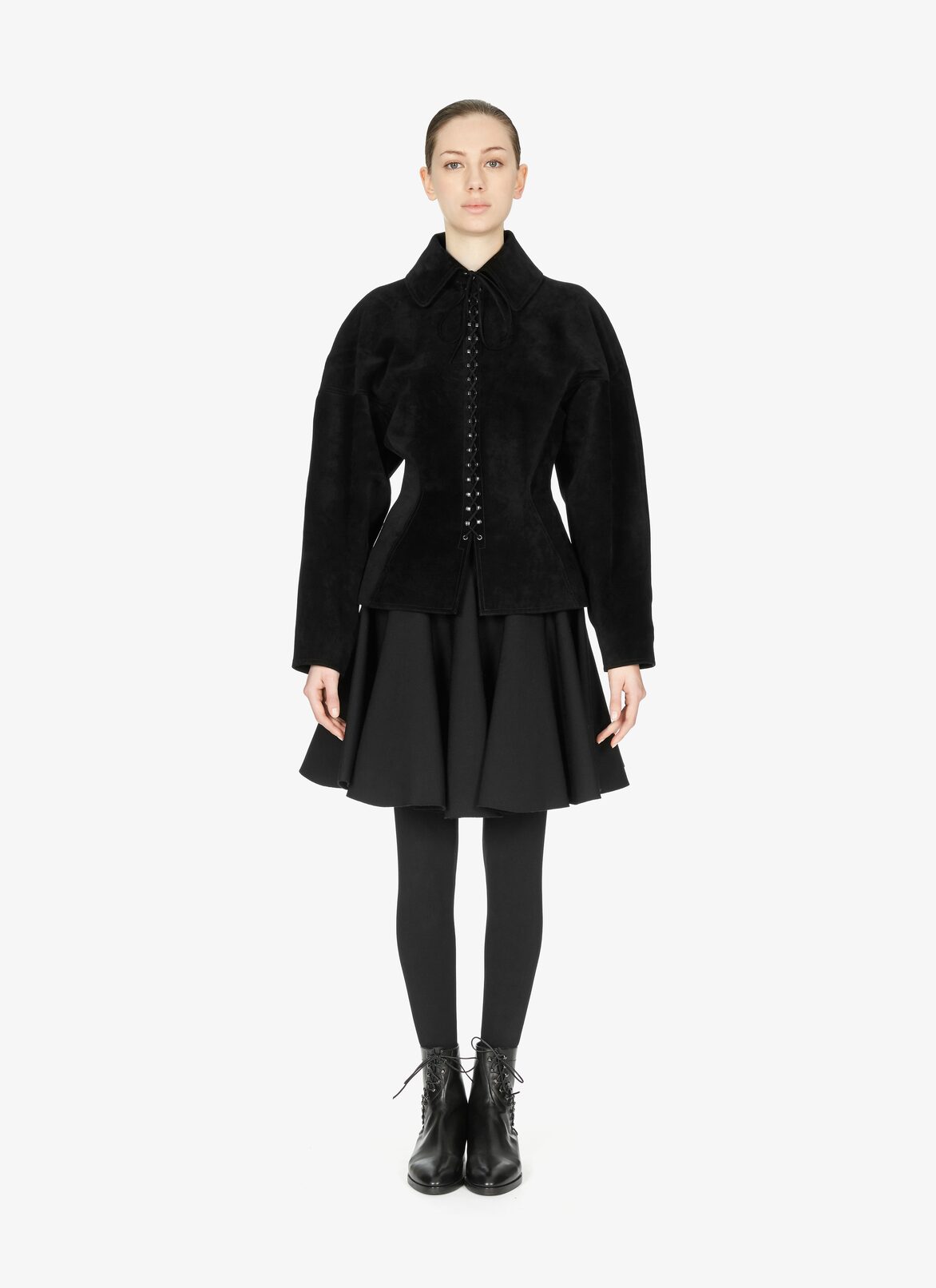 ALAÏA EDITION 1986 Suede Lace-Up Jacket ALAÏA BLACK ALAÏA EDITION 1986 SUEDE LACE-UP JACKET